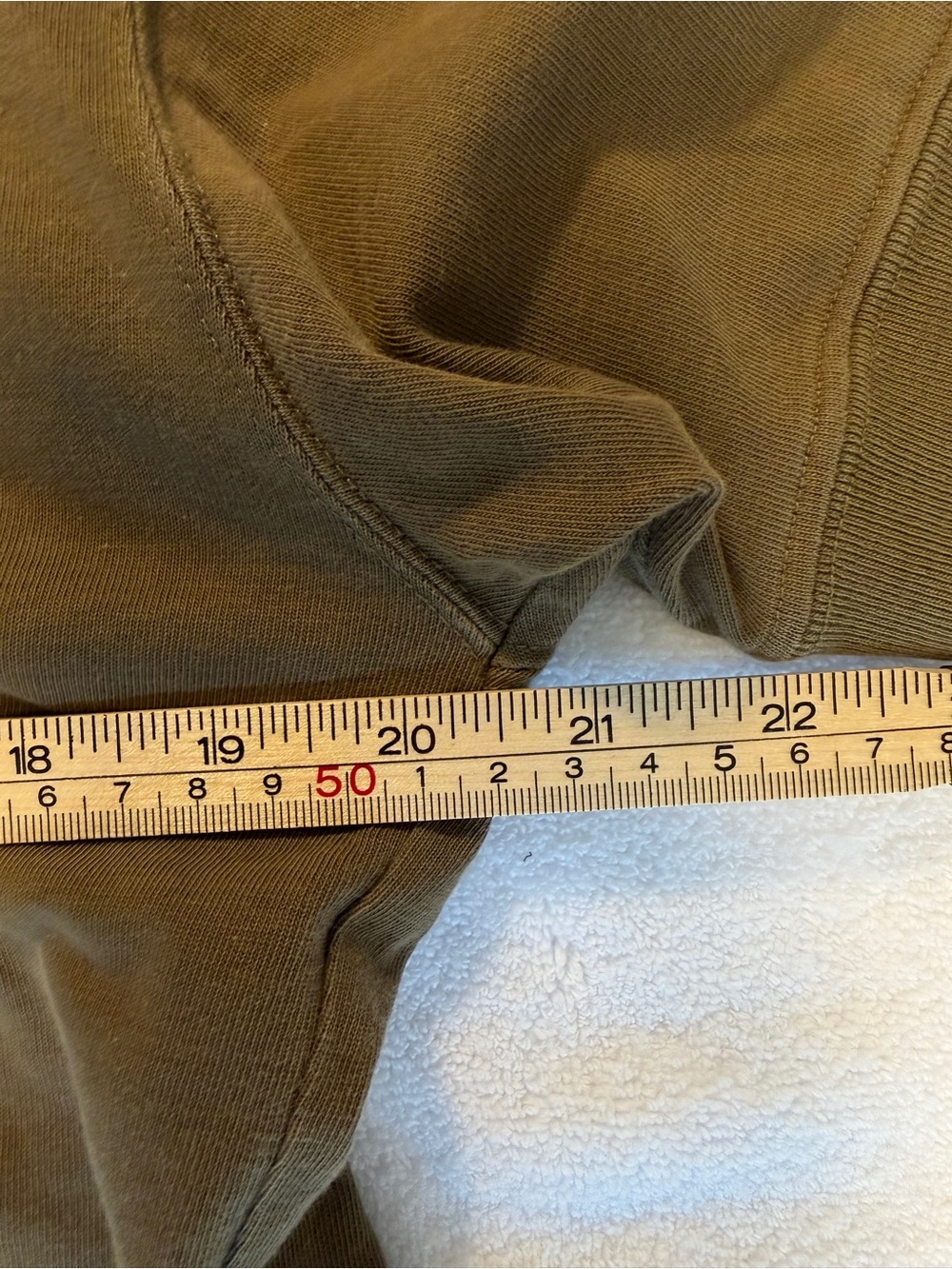 Vintage St Michael Olive Brown Boxy Pocket Tee Womens M/L Minimalist Cotton - Picture 4 of 5